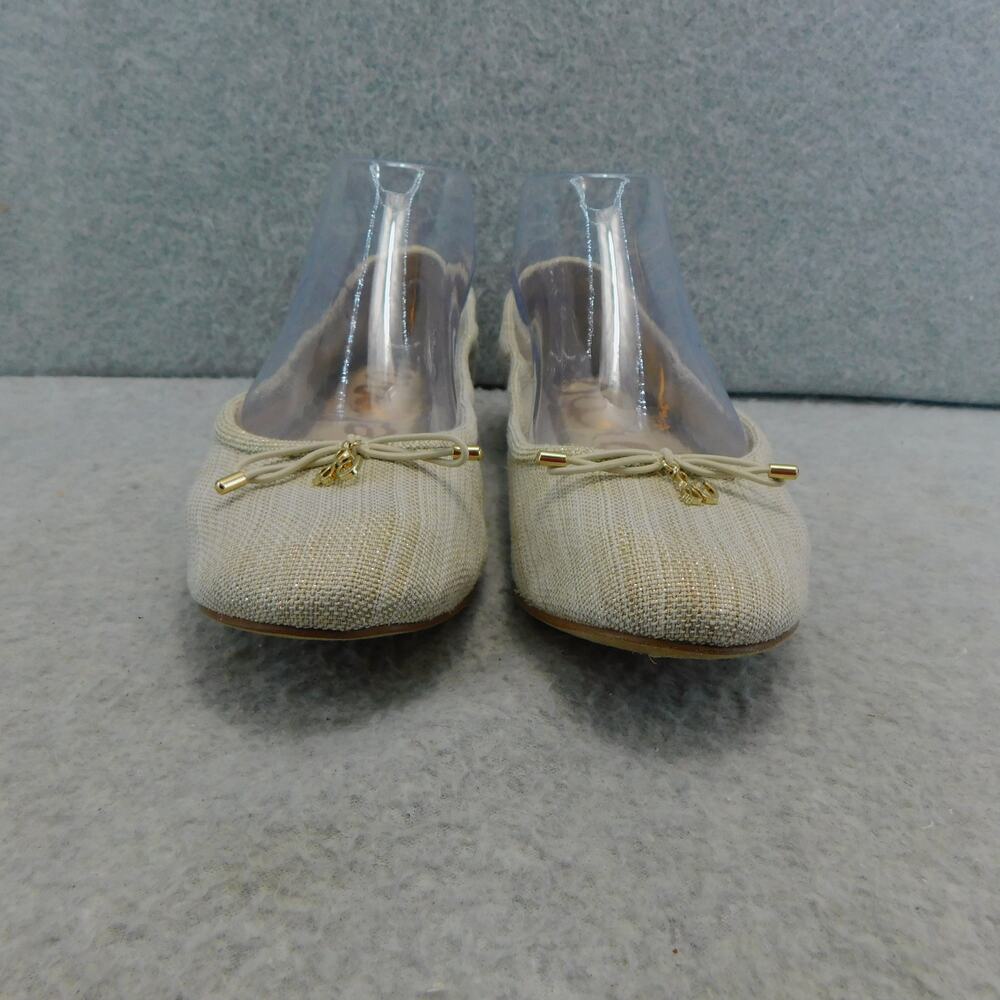 Sam Edelman Felicia Natural Gold Shimmery Linen Ballet Womens Size 7 Shoe - Picture 2 of 9